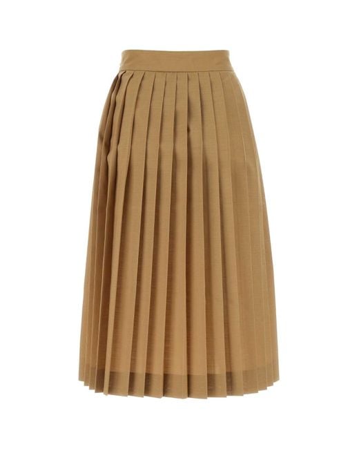 Quira Natural Biscuit Polyester Blend Skirt