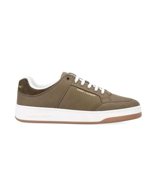 Saint Laurent Brown Sl61 Gabardine Sneakers for men