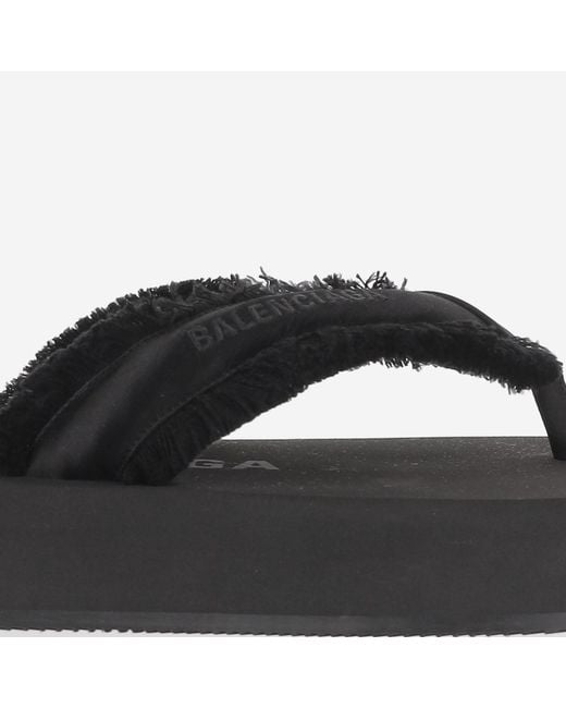 Balenciaga Black Sandals Jet Lag Brushed Satin