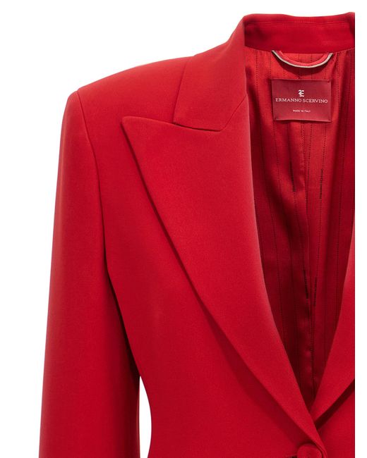 Ermanno Scervino Red Single-Breasted Blazer