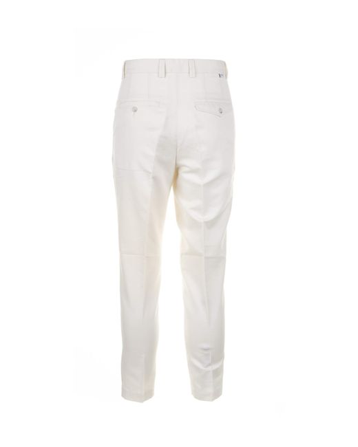 Paolo Pecora White Cotton And Linen Trousers for men