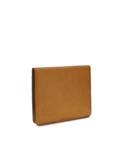 Brunello Cucinelli Brown Calf Leather Bos Taurus Wallet for men