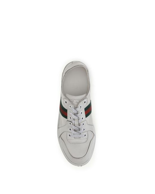 Gucci White Stretch Sneakers