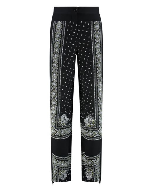 Pinko Black Spirito Wide-Leg Trousers Viscose