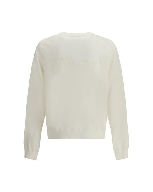 Jacquemus White Crew-Neck Sweater for men
