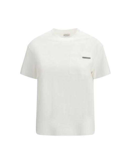 Brunello Cucinelli White Cotton T-Shirt T-Shirts