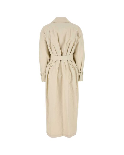 コート Max Mara Ronco Double-Breasted Trench Coat In Linen Cloth Long linen cloth trench coat, beige | 