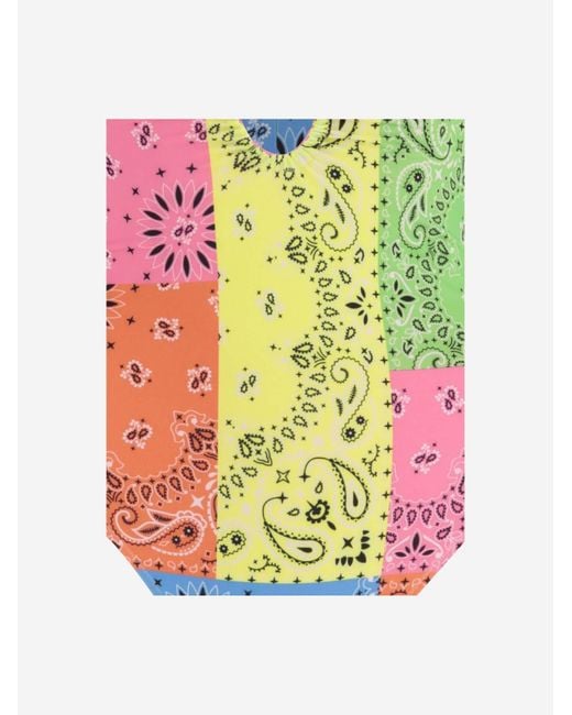 Mc2 Saint Barth Pink One-Piece Swimsuit Bandana Print Polyamide Swimwear