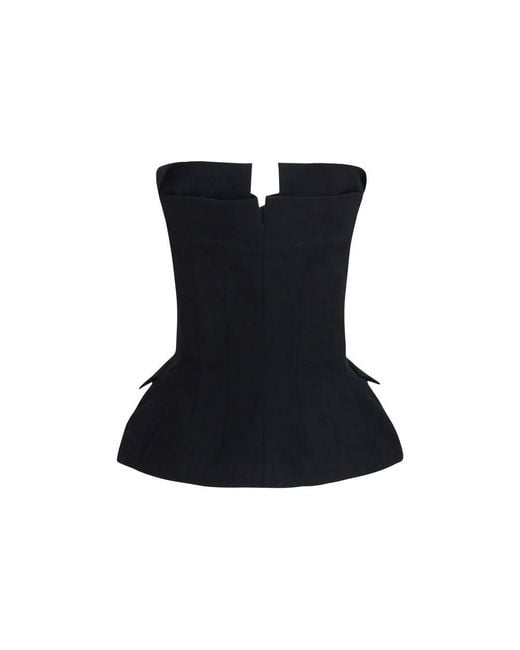 Magda Butrym Black Silk Waistcoat Clothing