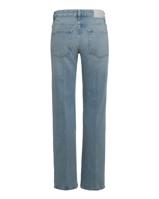 7 For All Mankind Blue Jeans Calie Straight Cotton Straight-Leg