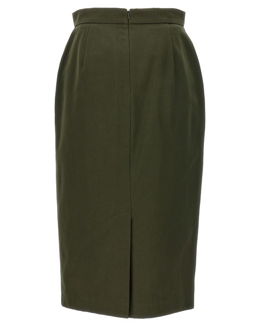 Max Mara Green Cognac Skirt