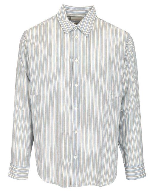 Isabel Marant White Cybilio Waffle Striped Shirt Shirts for men