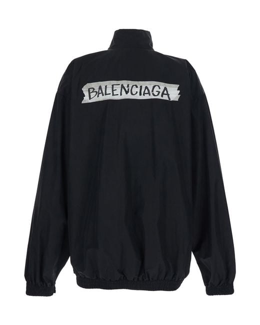Balenciaga Black Jacket High-Collar Cotton Coat for men