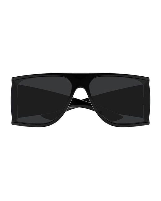 Saint Laurent Black Sunglasses Shield Full Rim, Shiny Frame And Solid Lens Sl806001 for men