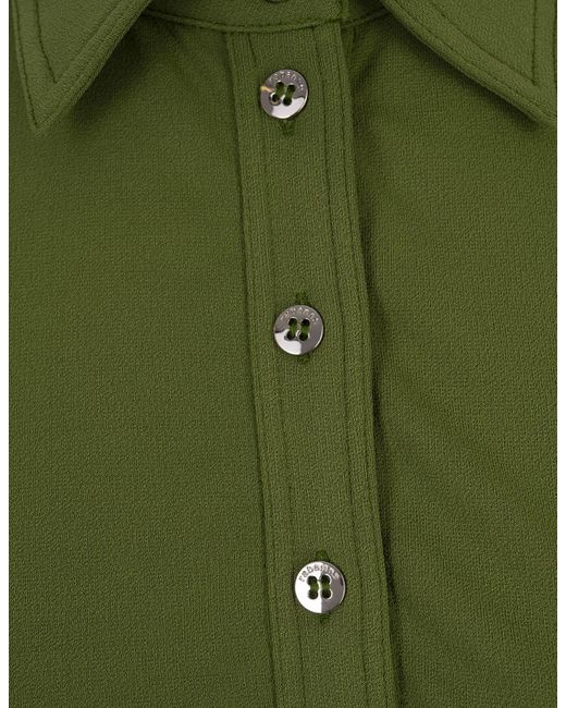 Rabanne Green Draped Top With Piercing Detail