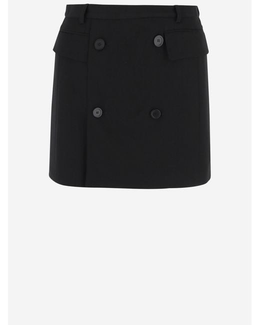Balenciaga Black Wool And Viscose Skirt