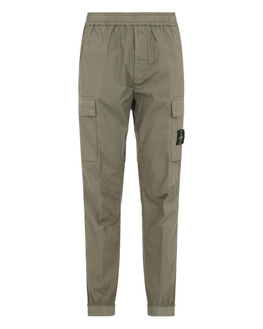 Stone Island Green Pantalone Regular Tapered Pantaloni for men