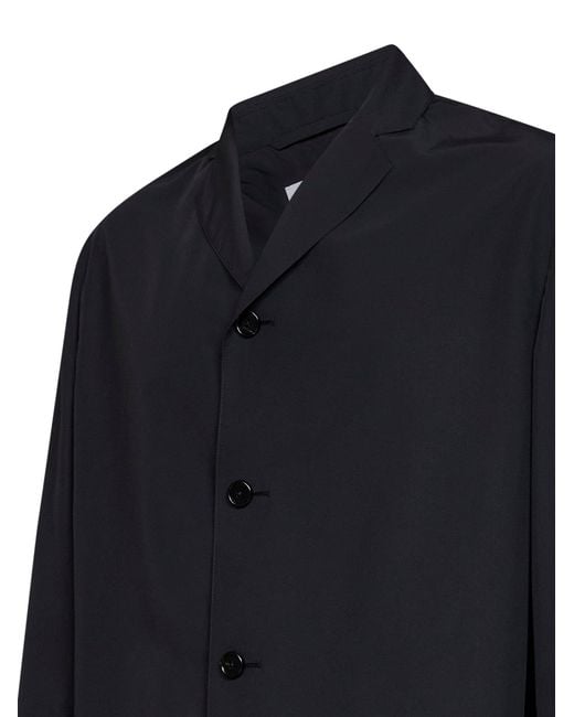 Jil Sander Blue Waterproof Recycled Polyester Single-Breasted Jacket for men
