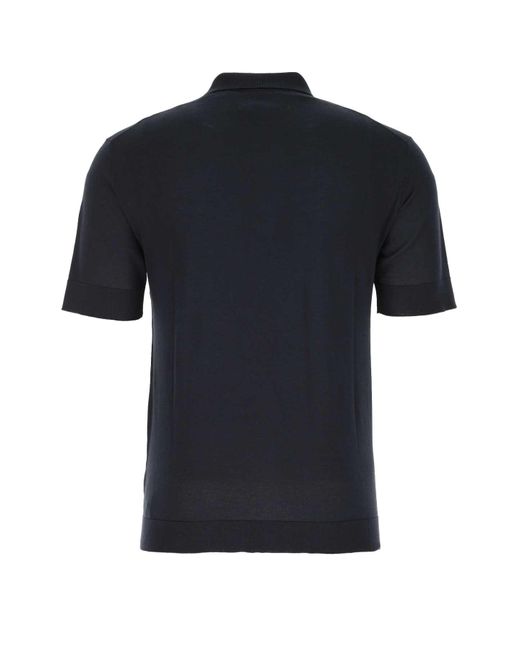 PT Torino Black Navy Blue Cotton Blend Polo Shirt for men