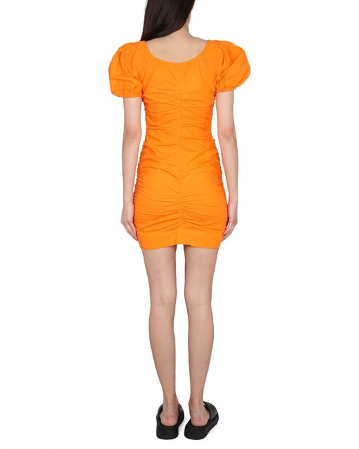 Ganni Orange Cotton Dress