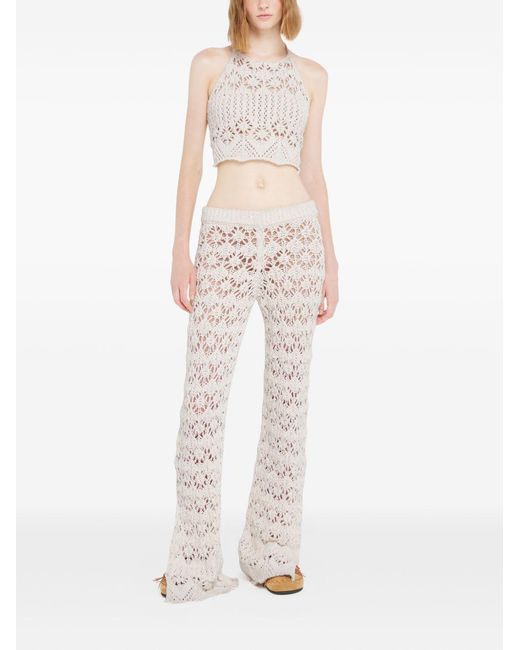 Alanui White Lagoon Romance Cotton Trousers