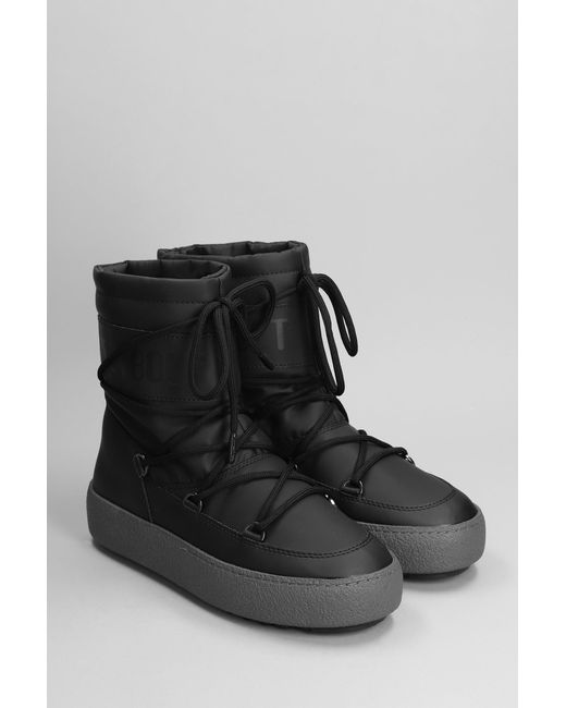 Moon Boot Low Heels Ankle Boots In Black Polyester for men