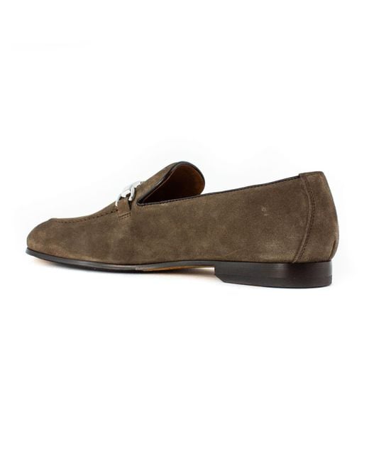 Doucal's Brown Suede Leather Loafer for men