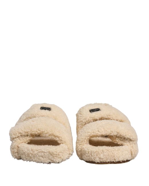 Dolce & Gabbana Natural Faux Fur Slides Flats Sandals Shoes for men