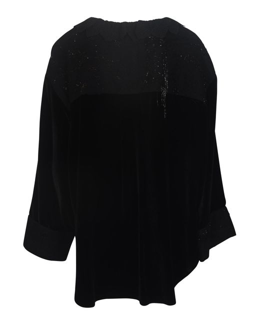 By Walid Black Embellished Tie-Neck Tunic