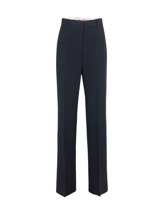 Sportmax Blue Long Technical Cady Trousers