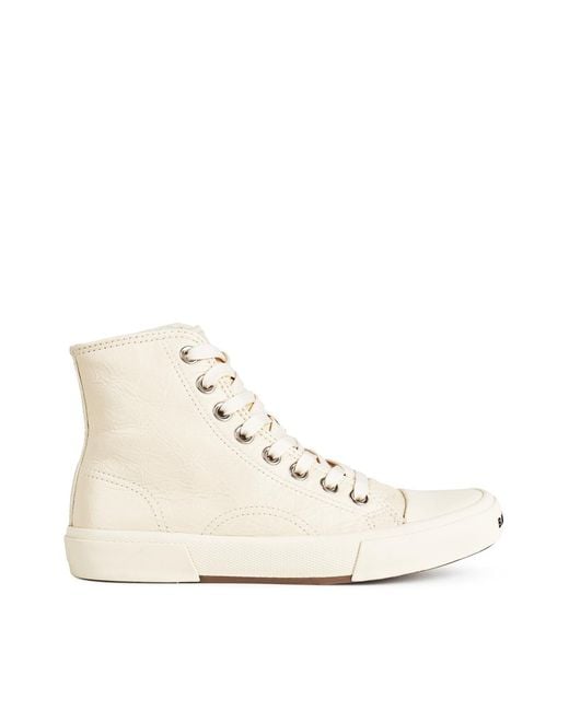 Balenciaga White Paris Logo High-Top Sneakers Shoes