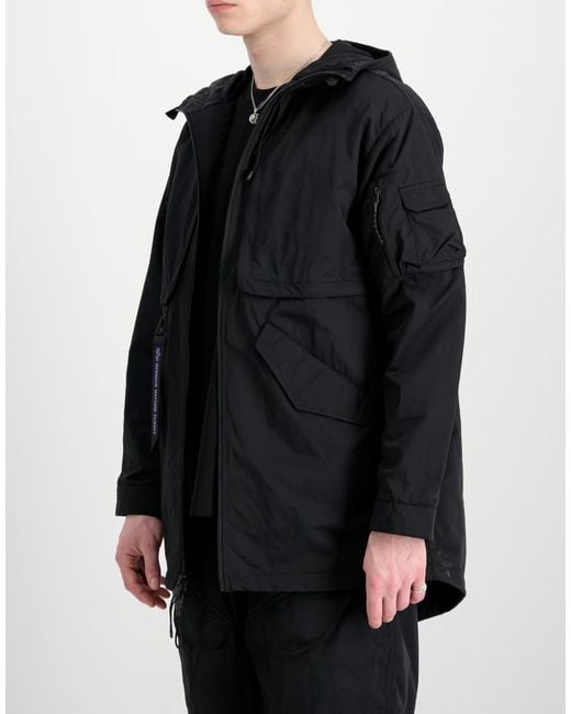 Alpha Industries Black Utility Uv Fishtail Jacket Clothing Coats for men