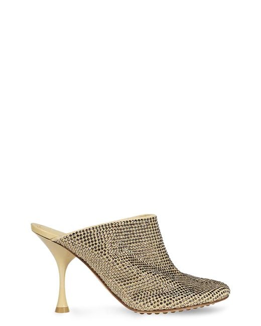 Bottega Veneta Natural Sparkle Dot Sock Mules Ovine Leather