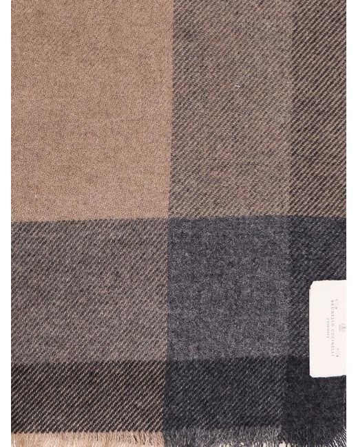 Brunello Cucinelli Natural Wool And Cashmere Scarf for men