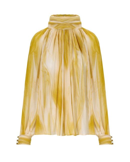 Elisabetta Franchi Yellow Butter Curry Blouse