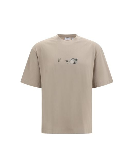 Off-White c/o Virgil Abloh Gray T-Shirt Spices Arrow Skate Cotton T-Shirts for men