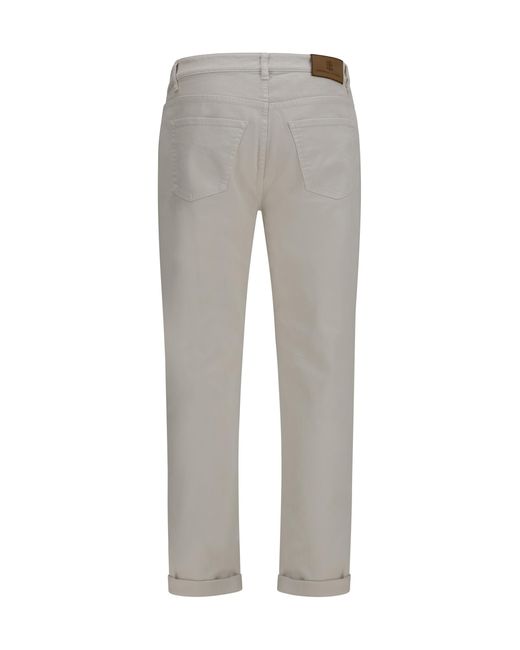 Brunello Cucinelli Gray Jeans With Turn-Up Hem Cotton; Elastane for men