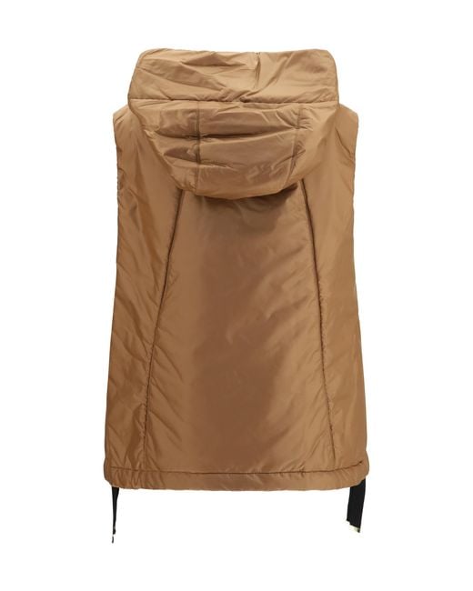 Max Mara Natural Hooded Padded Vest Outer: Polyamide Puffer Jackets