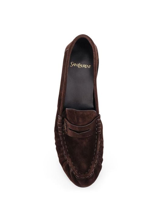 Saint Laurent White Le Loafer 15 Moc Suede Loafers for men