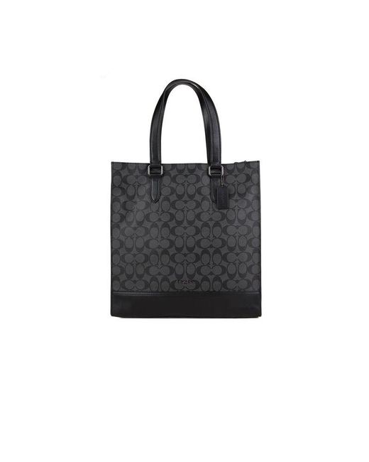 COACH Black Tote Bag- Calf Leather Tote-Bags for men
