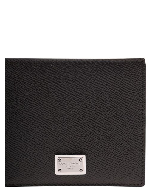 Dolce & Gabbana Black Bi-Fold Wallet With Logo Plaque On The Front for men