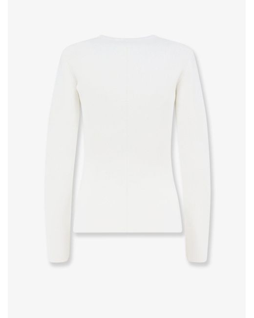 Elisabetta Franchi White Knitted Zip Blazer Viscose Blazers