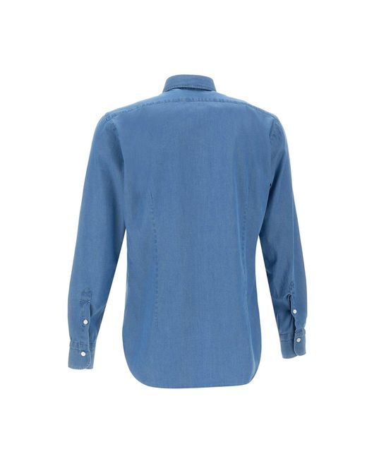 Barba Napoli Blue Cotton Shirt for men