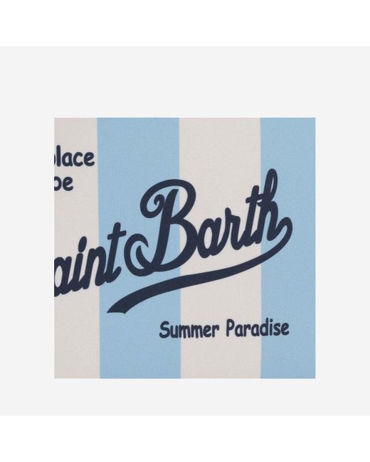 Mc2 Saint Barth Blue Scuba Clutch Bag With Striped Pattern