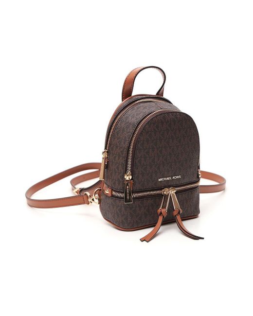 MICHAEL Michael Kors Rhea Mini Backpack in Brown Lyst UK