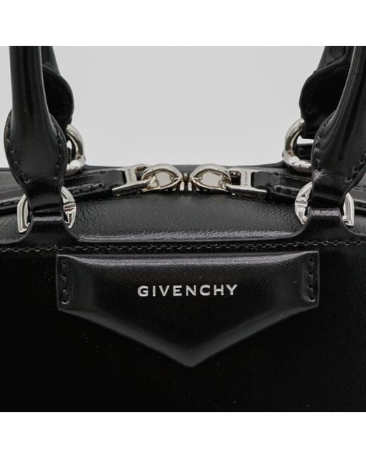 Givenchy Black Leather Antigona East-West Top Handle Bag