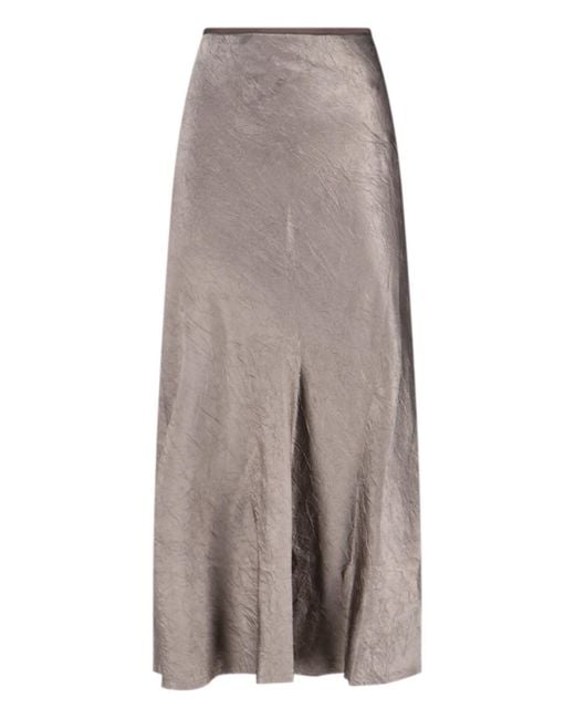 Maison Margiela Gray Satin Midi Skirt