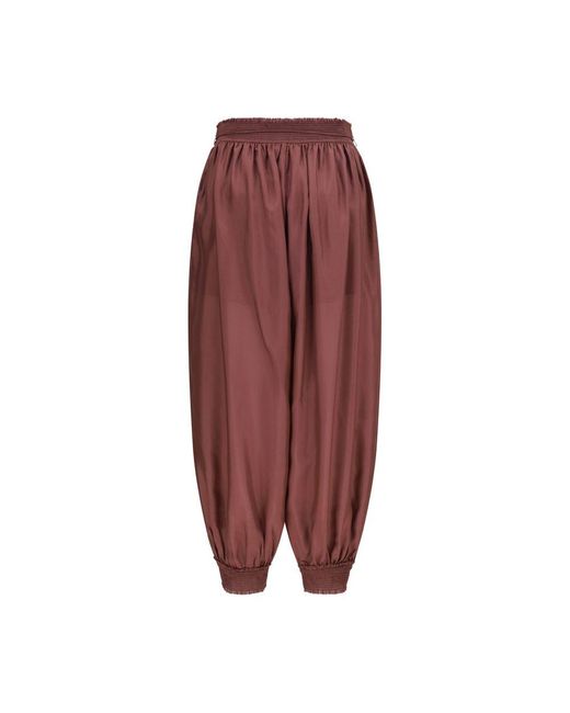 Zimmermann Red Bordeaux Silk Casual Pants