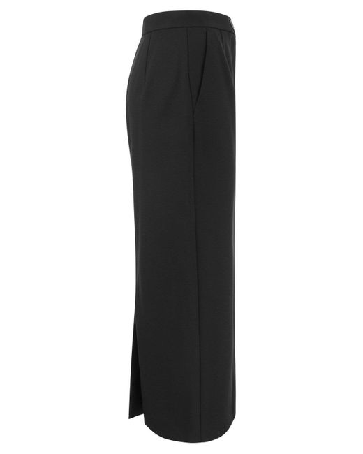 Sportmax Wool High Waist Slim-cut Midi Skirt in Nero Womens Skirts Sportmax Skirts - Save 10% Black 