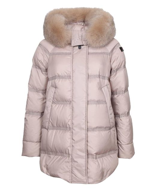 Peuterey Takan Down Jacket Mq 02 Fur Beige Color in Pink | Lyst